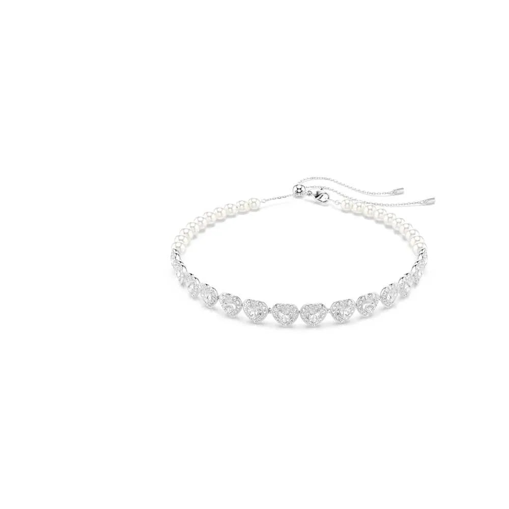 Gargantilla de tenis Ariana Grande x Swarovski, combinación de cortes, corazón, blanco