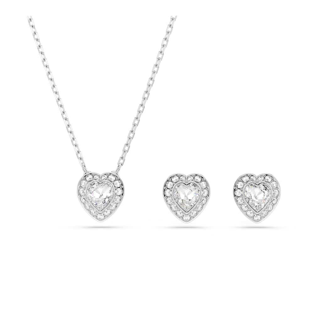 Conjunto Ariana Grande x Swarovski, combinación de cortes, corazón, blanco