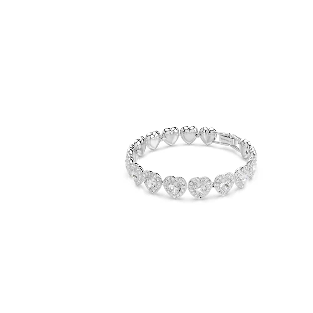 Pulsera de tenis Ariana Grande x Swarovski, combinación de cortes, corazón, blanco