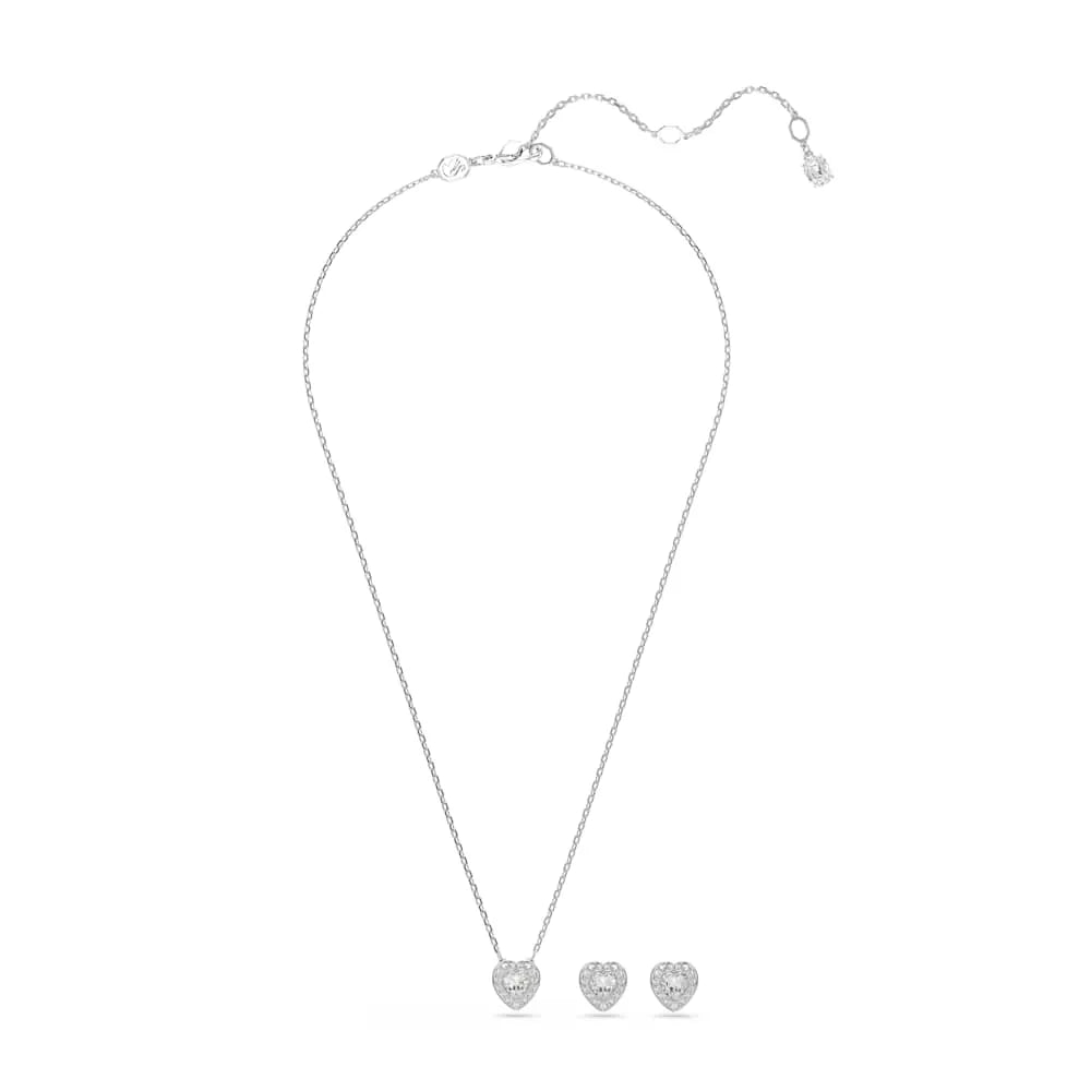 Conjunto Ariana Grande x Swarovski, combinación de cortes, corazón, blanco