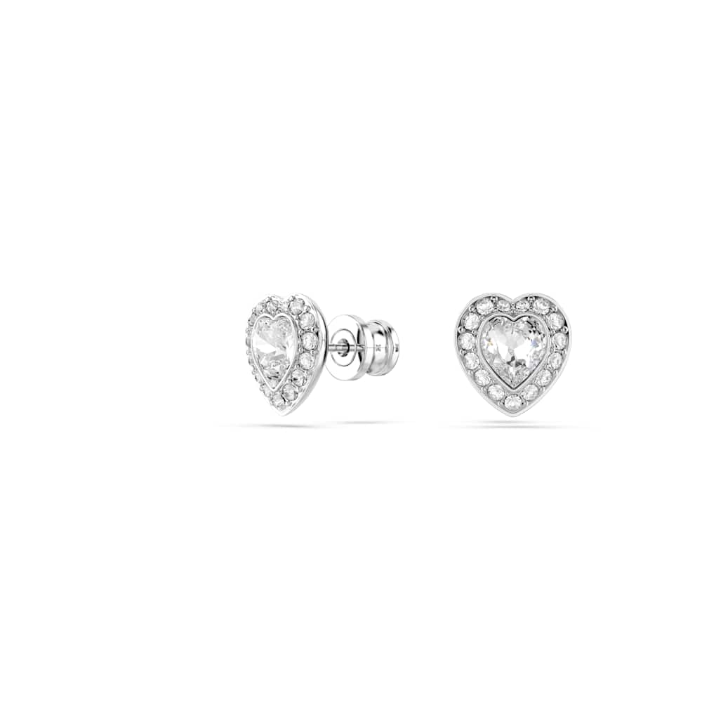 Pendientes de botón Ariana Grande x Swarovski, combinación de cortes, corazón, blanco