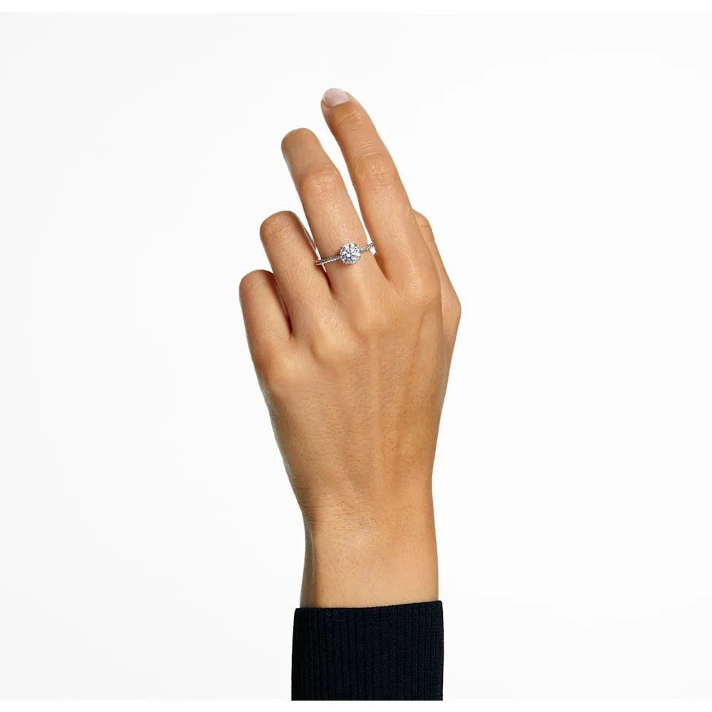 Anillo de cóctel Constella, corte princesa, pavé, blanco