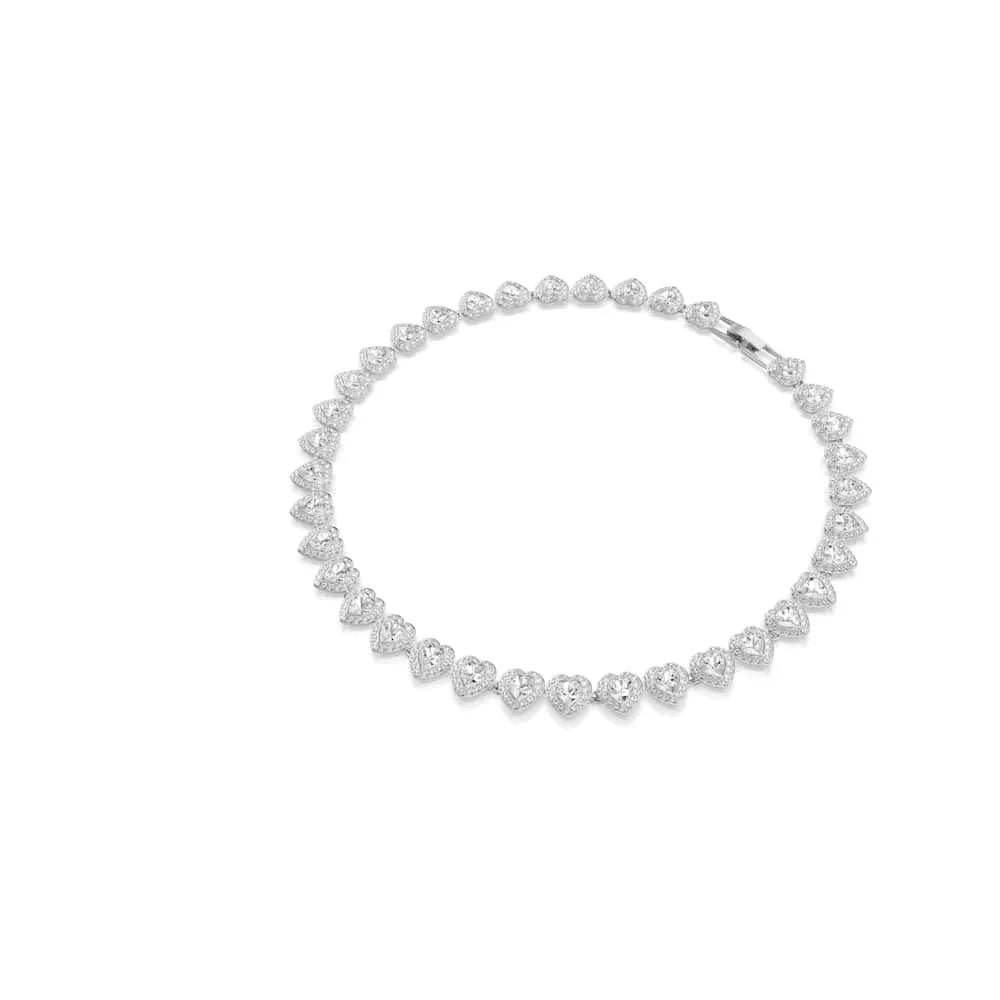 Collar de tenis Ariana Grande x Swarovski, combinación de cortes, corazón, blanco