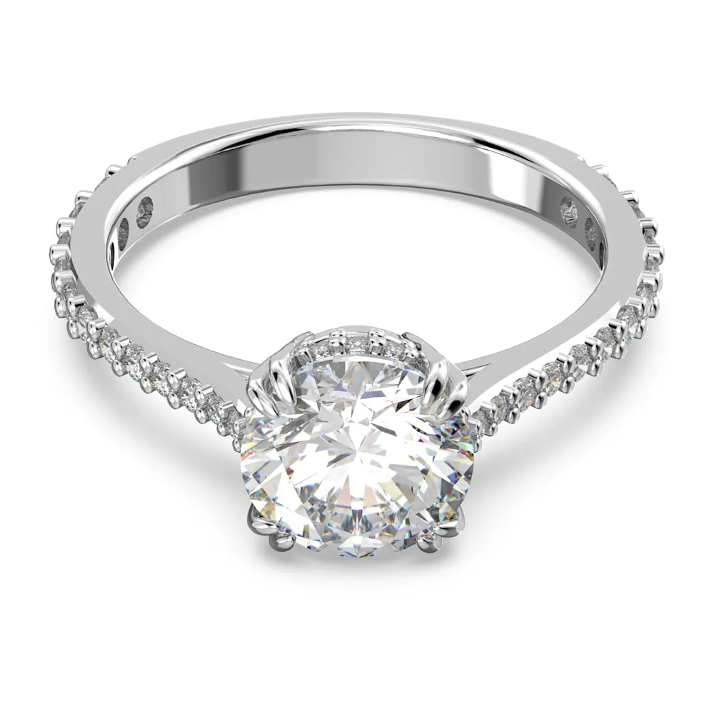 Anillo de cóctel Constella, corte princesa, pavé, blanco