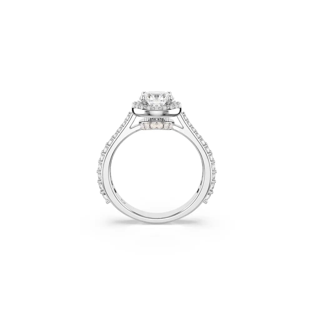 Anillo Una Angelic, corte redondo, blanco