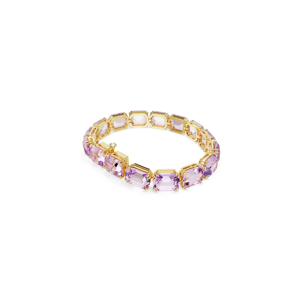 Pulsera de tenis Millenia, corte octogonal, color morado