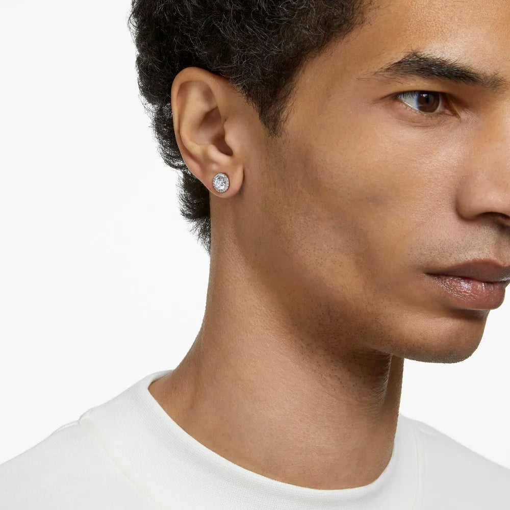 Pendientes Constella de corte redondo con pavé blanco