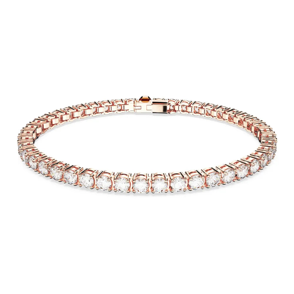 Pulsera de tenis Matrix, talla redonda, pequeña, oro rosa