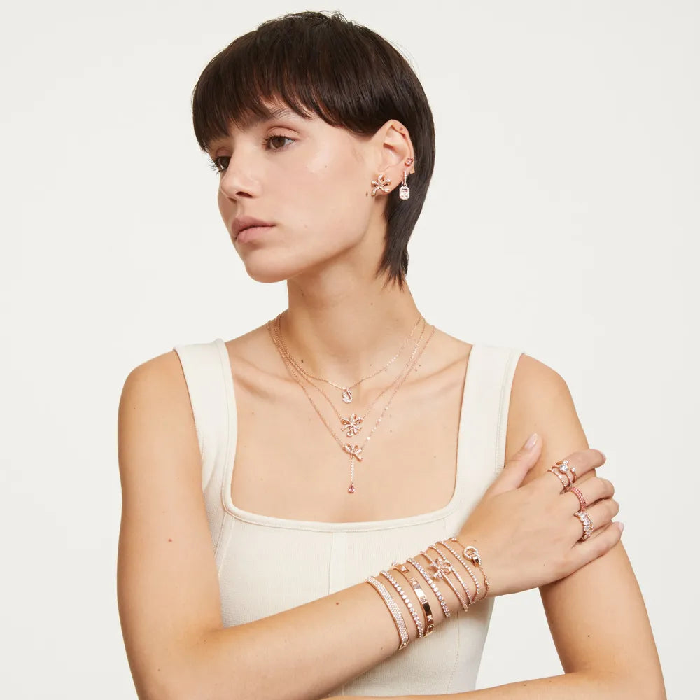 Pulsera de tenis Matrix, talla redonda, pequeña, oro rosa
