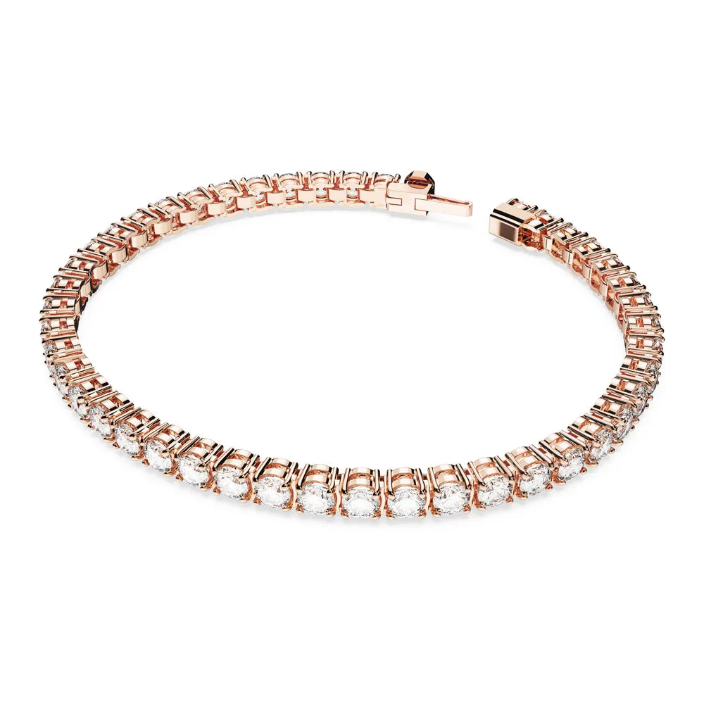 Pulsera de tenis Matrix, talla redonda, pequeña, oro rosa