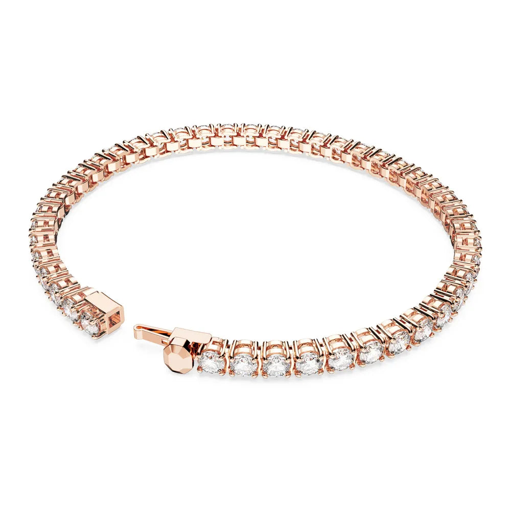 Pulsera de tenis Matrix, talla redonda, pequeña, oro rosa
