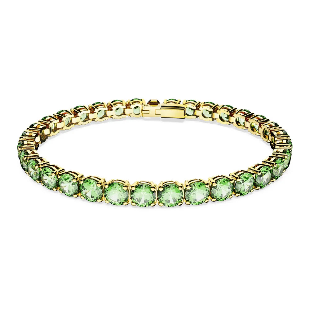 Pulsera de tenis Matrix, talla redonda, mediana, verde