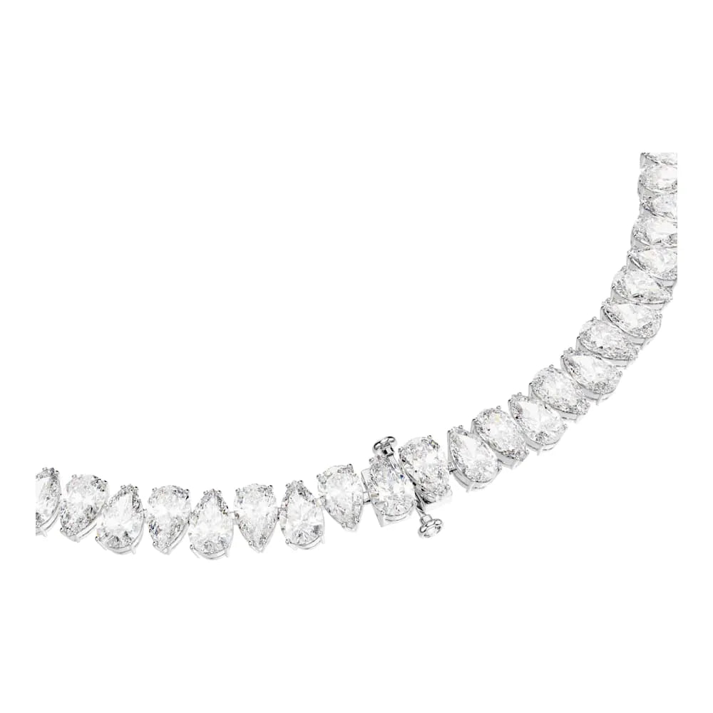Collar Matrix, corte pera, blanco, baño de rodio