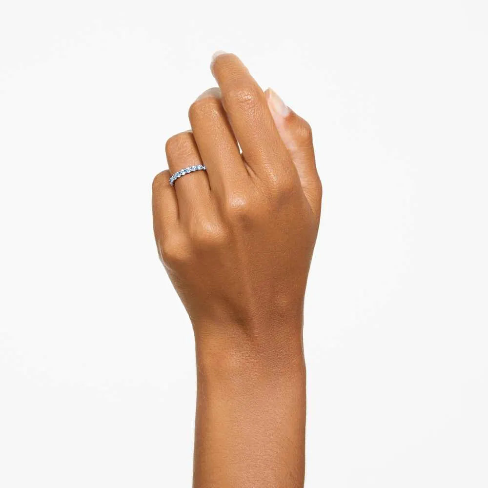 Anillo Matrix, corte redondo, azul