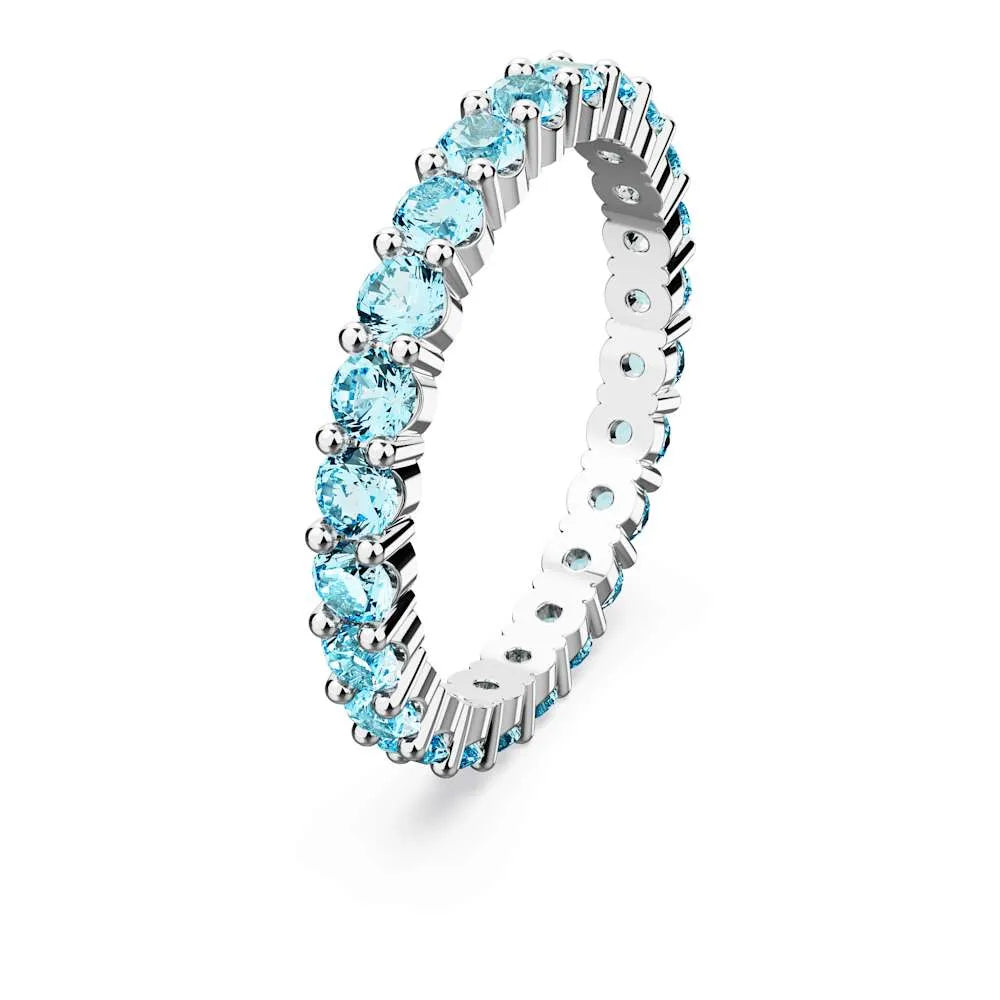 Anillo Matrix, corte redondo, azul