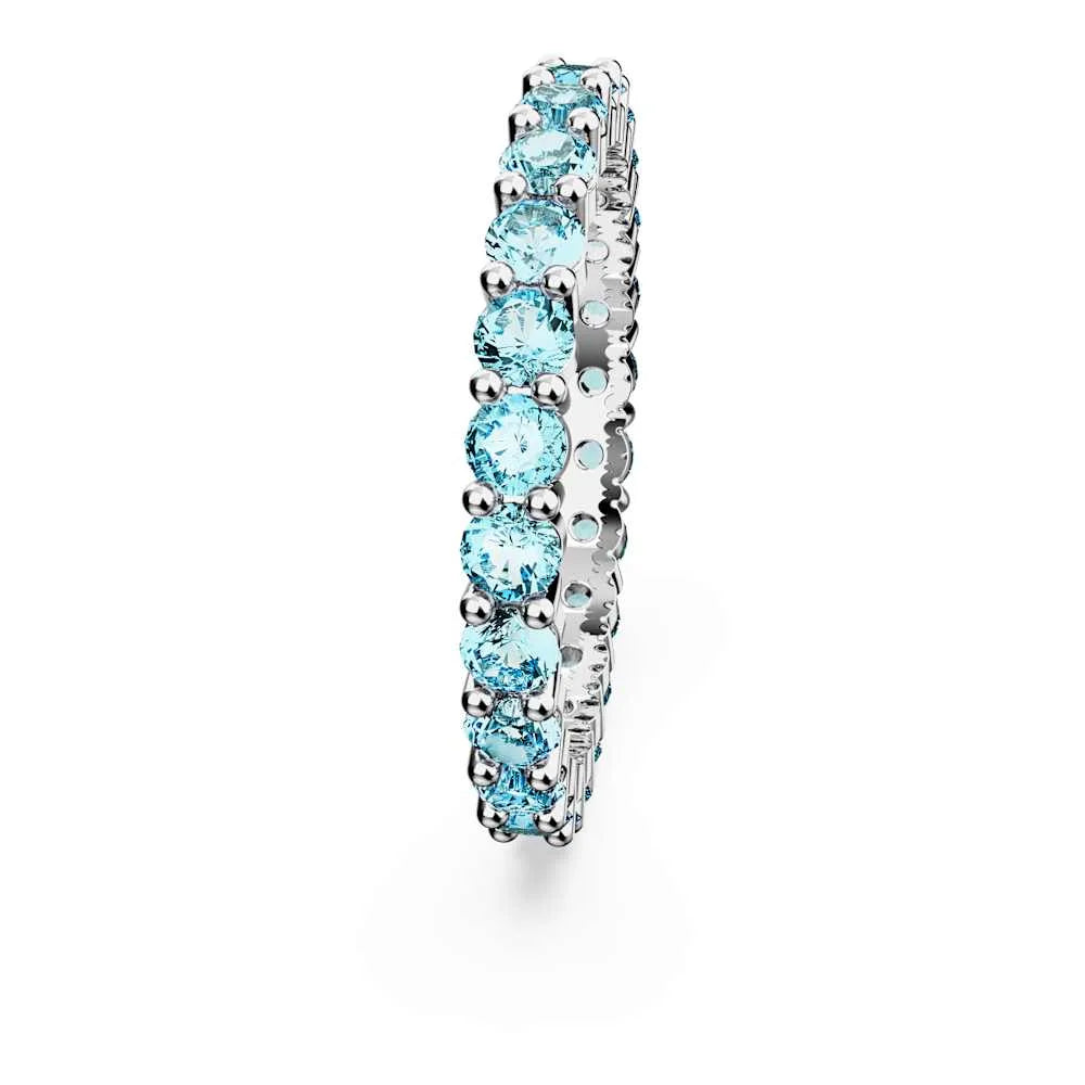 Anillo Matrix, corte redondo, azul