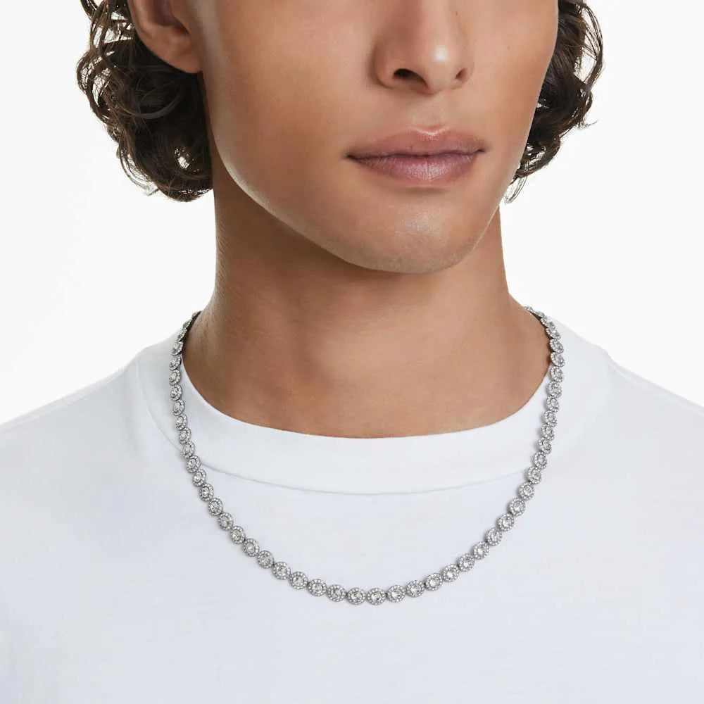 Collar Una, corte redondo, grande, blanco