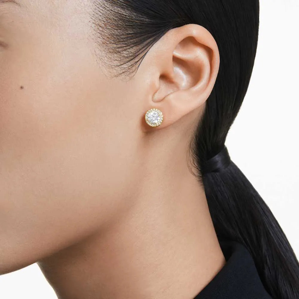 Pendientes Una, corte redondo, oro