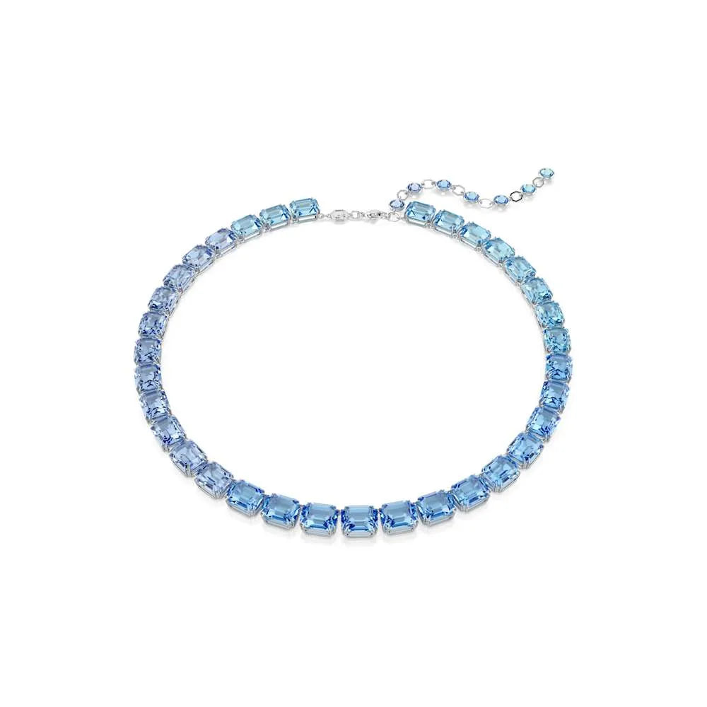 Collar Millenia, corte octogonal, degradado de color, azul