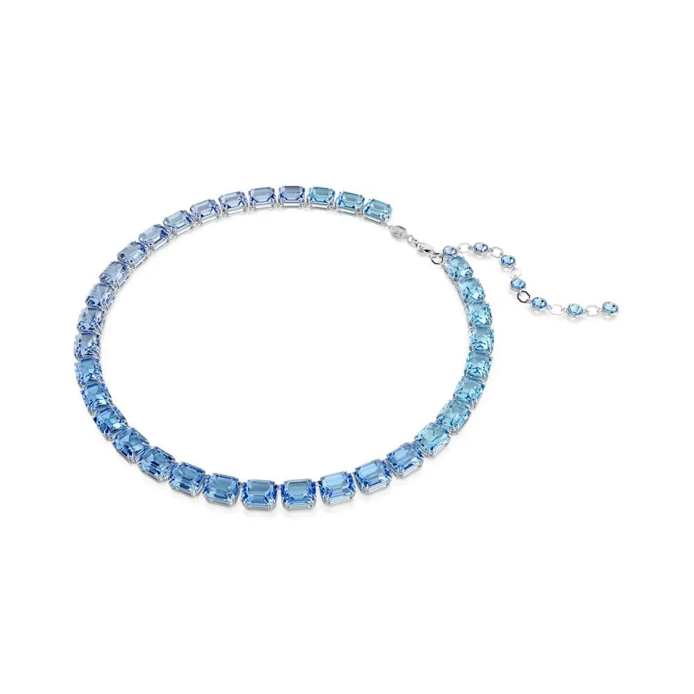Collar Millenia, corte octogonal, degradado de color, azul