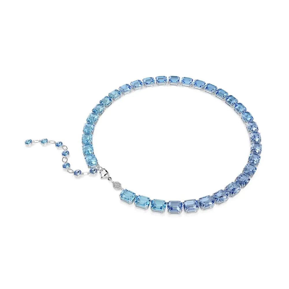 Collar Millenia, corte octogonal, degradado de color, azul