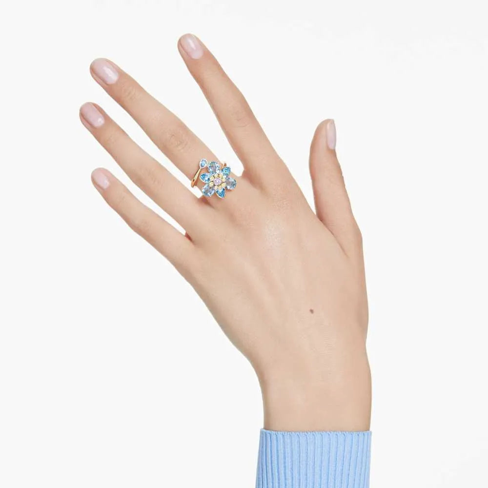 Anillo Idyllia, Combinación de Cortes, Flor, Azul