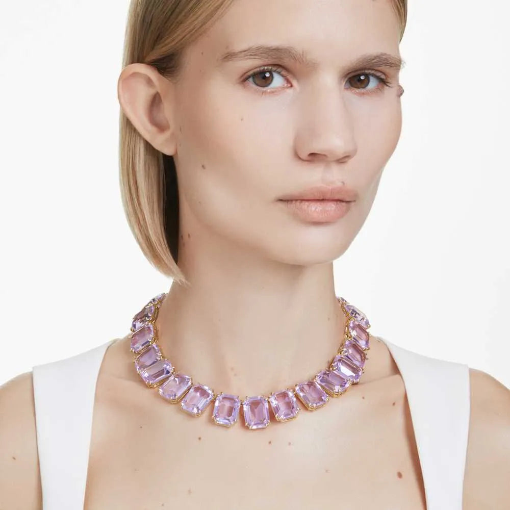 Collar Tennis Millenia, corte octogonal, morado