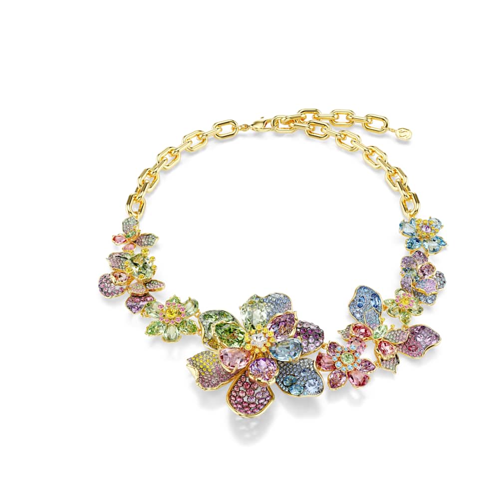 Collar Idyllia, Combinación de cortes, Pavé, Flor, Multicolor