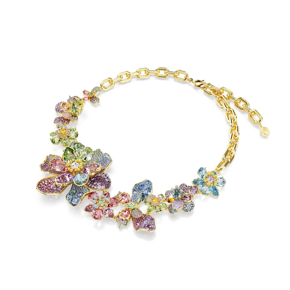 Collar Idyllia, Combinación de cortes, Pavé, Flor, Multicolor