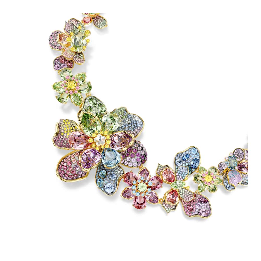 Collar Idyllia, Combinación de cortes, Pavé, Flor, Multicolor