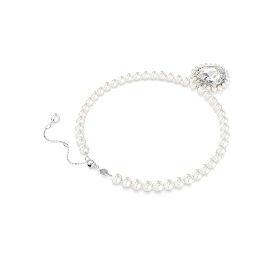 Collar Ariana Grande x Swarovski, perla de cristal, corte de corazón, corazón, blanco