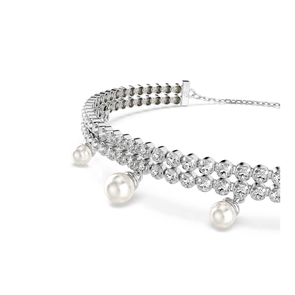 Pulsera Ariana Grande x Swarovski, perla de cristal, corte redondo, color blanco