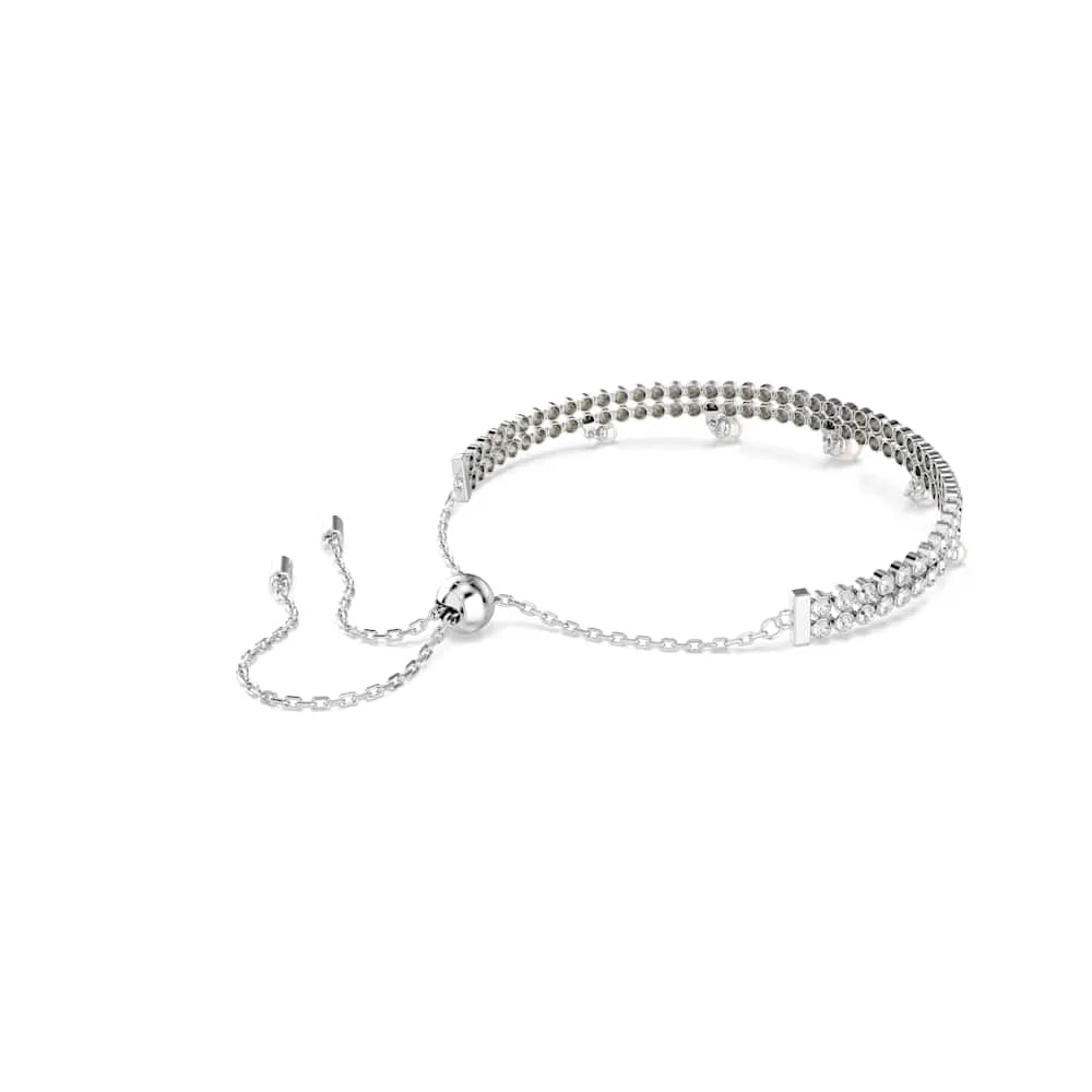Pulsera Ariana Grande x Swarovski, perla de cristal, corte redondo, color blanco