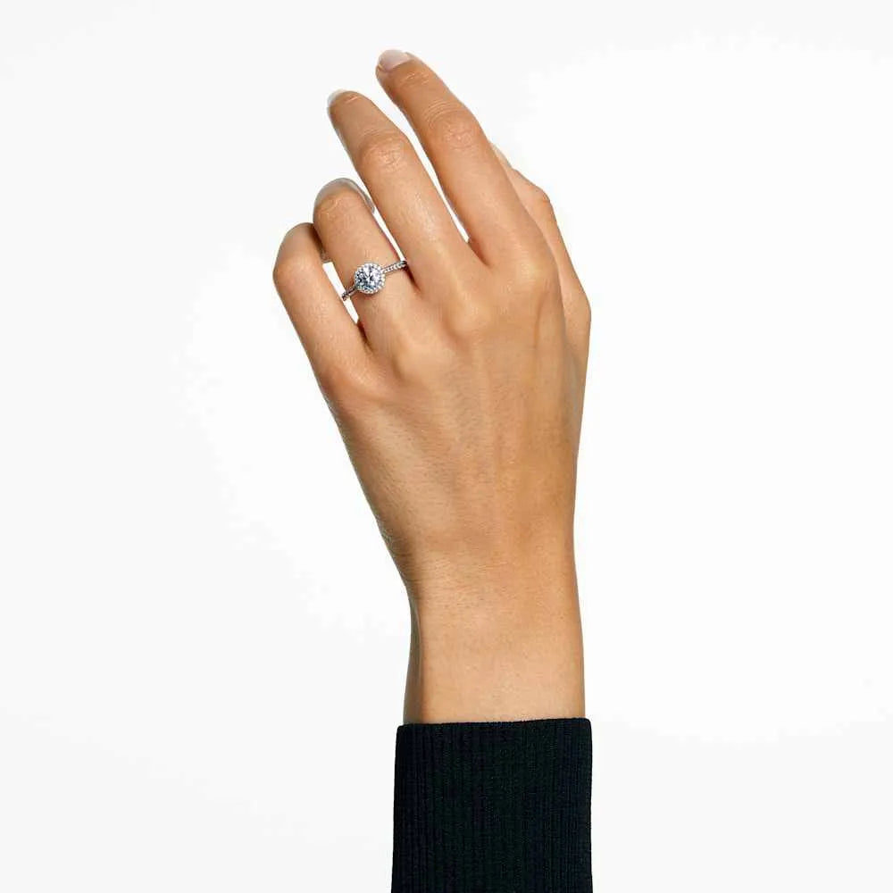 Anillo Una Angelic, corte redondo, blanco