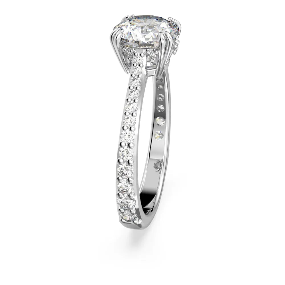 Anillo de cóctel Constella, corte princesa, pavé, blanco