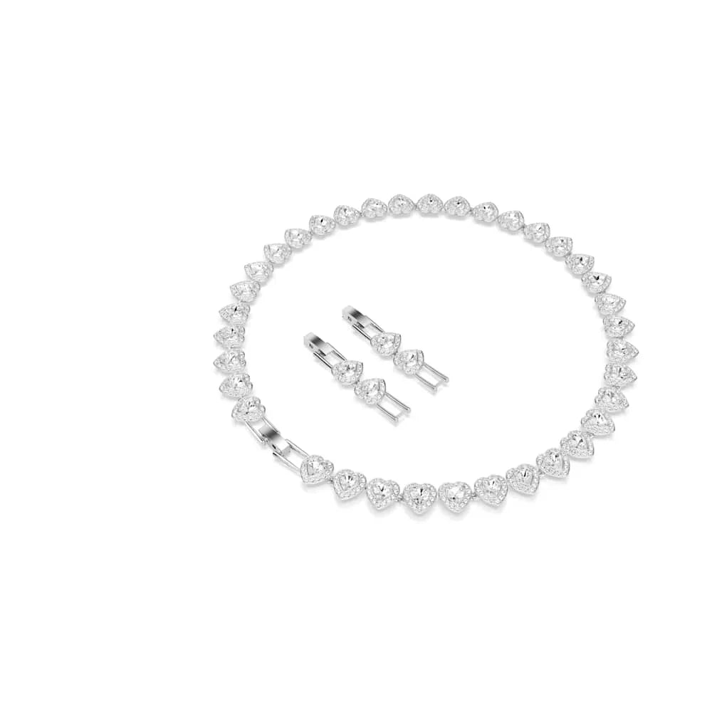 Collar de tenis Ariana Grande x Swarovski, combinación de cortes, corazón, blanco