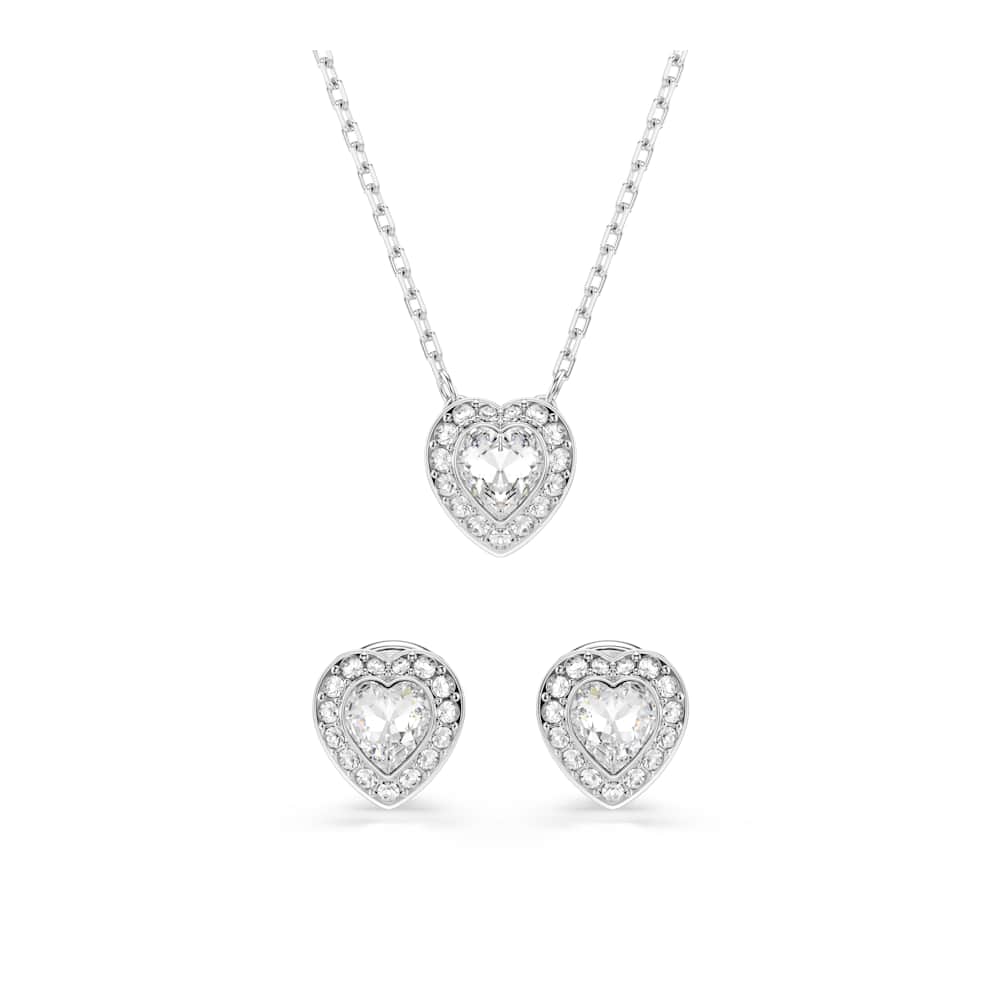 Conjunto Ariana Grande x Swarovski, combinación de cortes, corazón, blanco