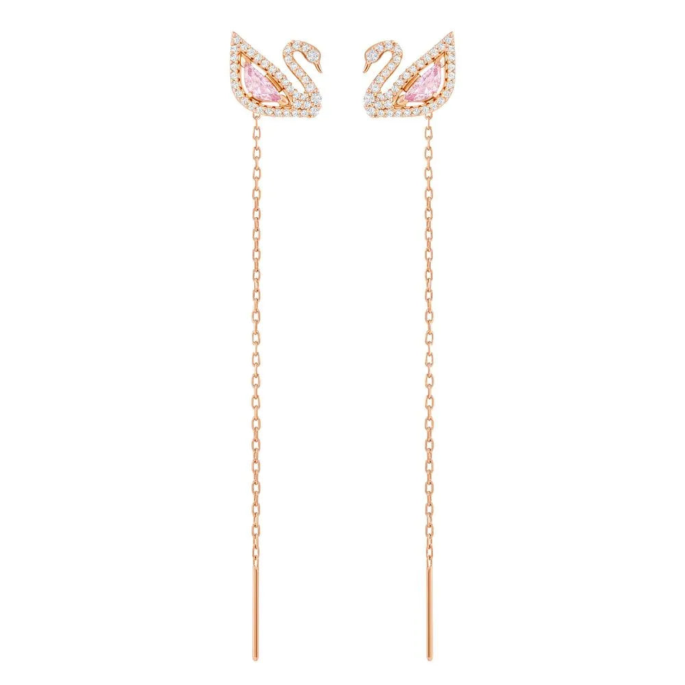 Pendientes de cisne deslumbrantes, multicolor