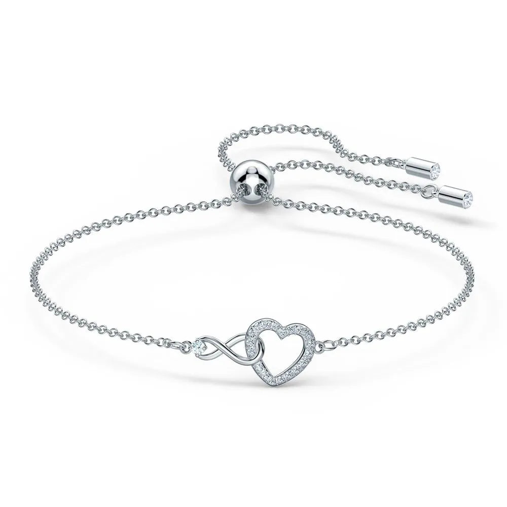 Pulsera Swarovski Infinity Heart, blanca