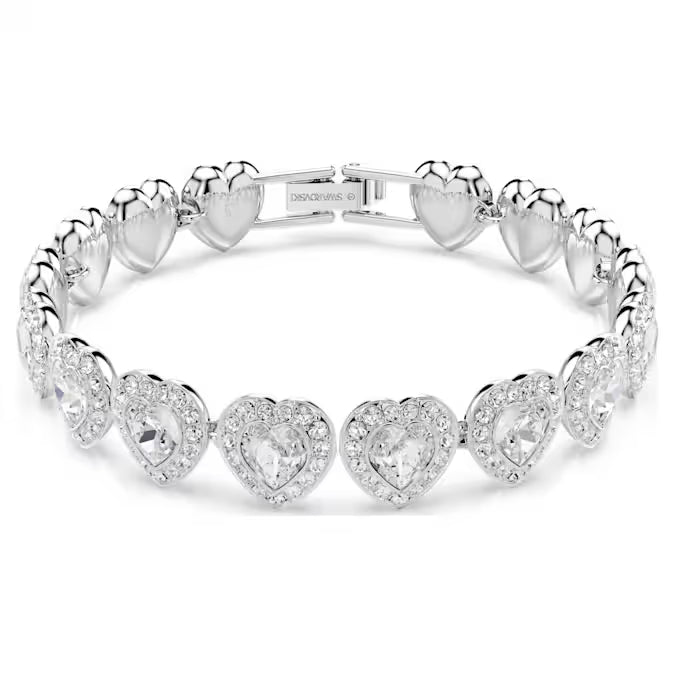 Pulsera de tenis Ariana Grande x Swarovski, combinación de cortes, corazón, blanco