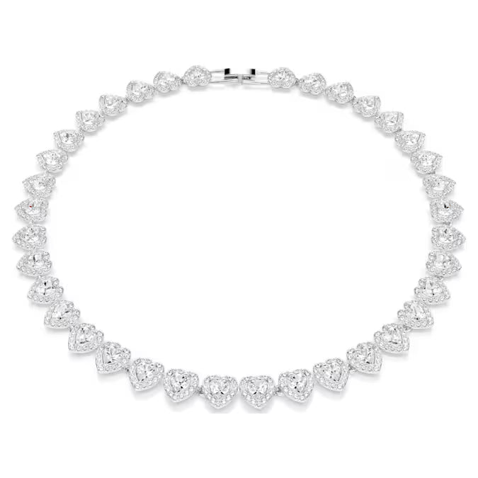 Collar de tenis Ariana Grande x Swarovski, combinación de cortes, corazón, blanco