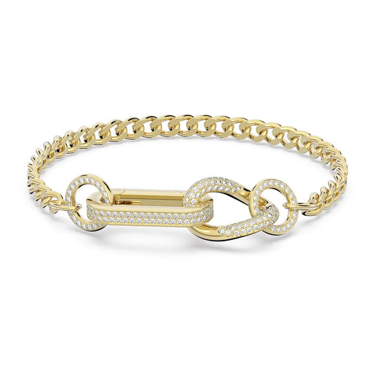 Pulsera Dextera con pavé y eslabones mixtos, color blanco