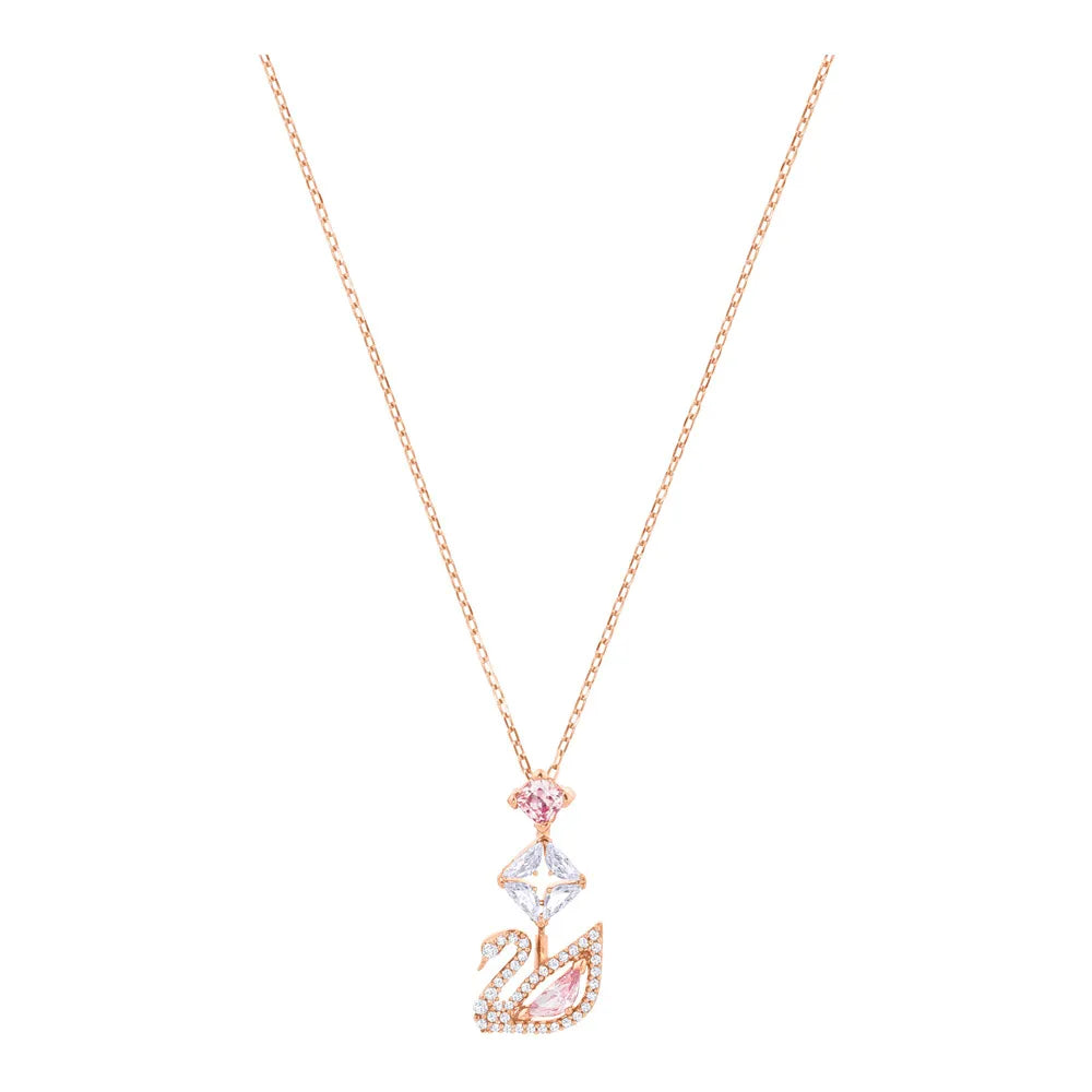 Collar en forma de Y con cisne deslumbrante, multicolor