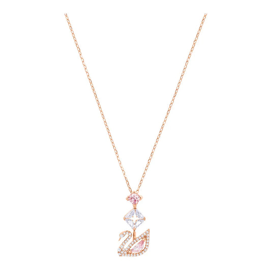 Collar en forma de Y con cisne deslumbrante, multicolor