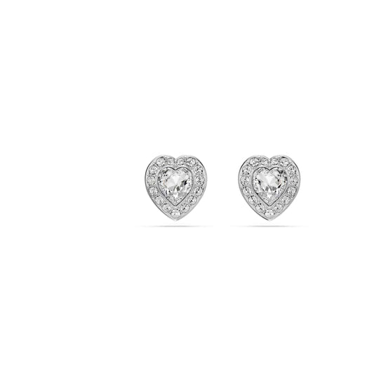 Pendientes de botón Ariana Grande x Swarovski, combinación de cortes, corazón, blanco