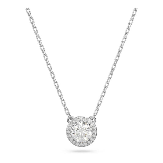 Colgante Constella, corte redondo, pavé, blanco