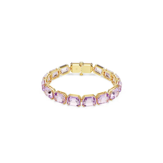 Pulsera de tenis Millenia, corte octogonal, color morado