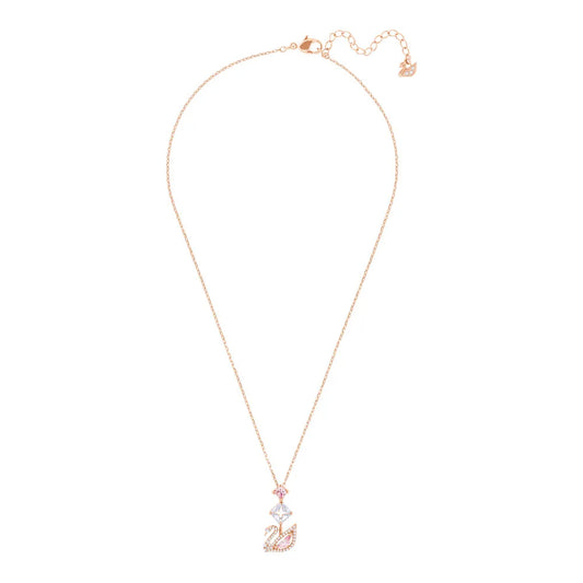 Collar en forma de Y con cisne deslumbrante, multicolor