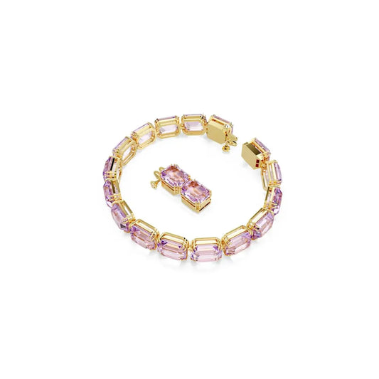 Pulsera de tenis Millenia, corte octogonal, color morado