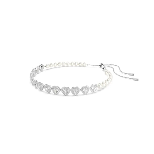 Gargantilla de tenis Ariana Grande x Swarovski, combinación de cortes, corazón, blanco